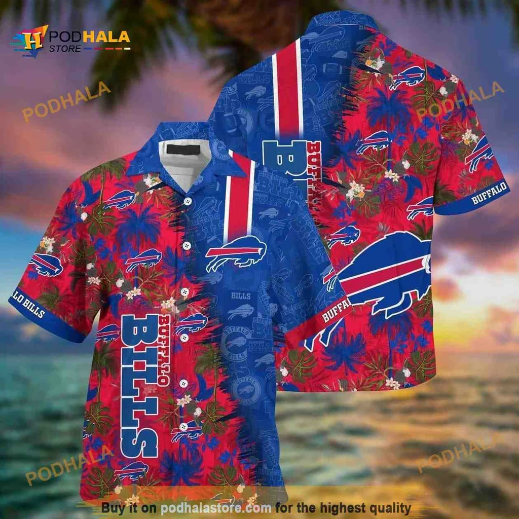Buffalo Bills Hawaiian Shirt With Tropical Design For Beach Lovers