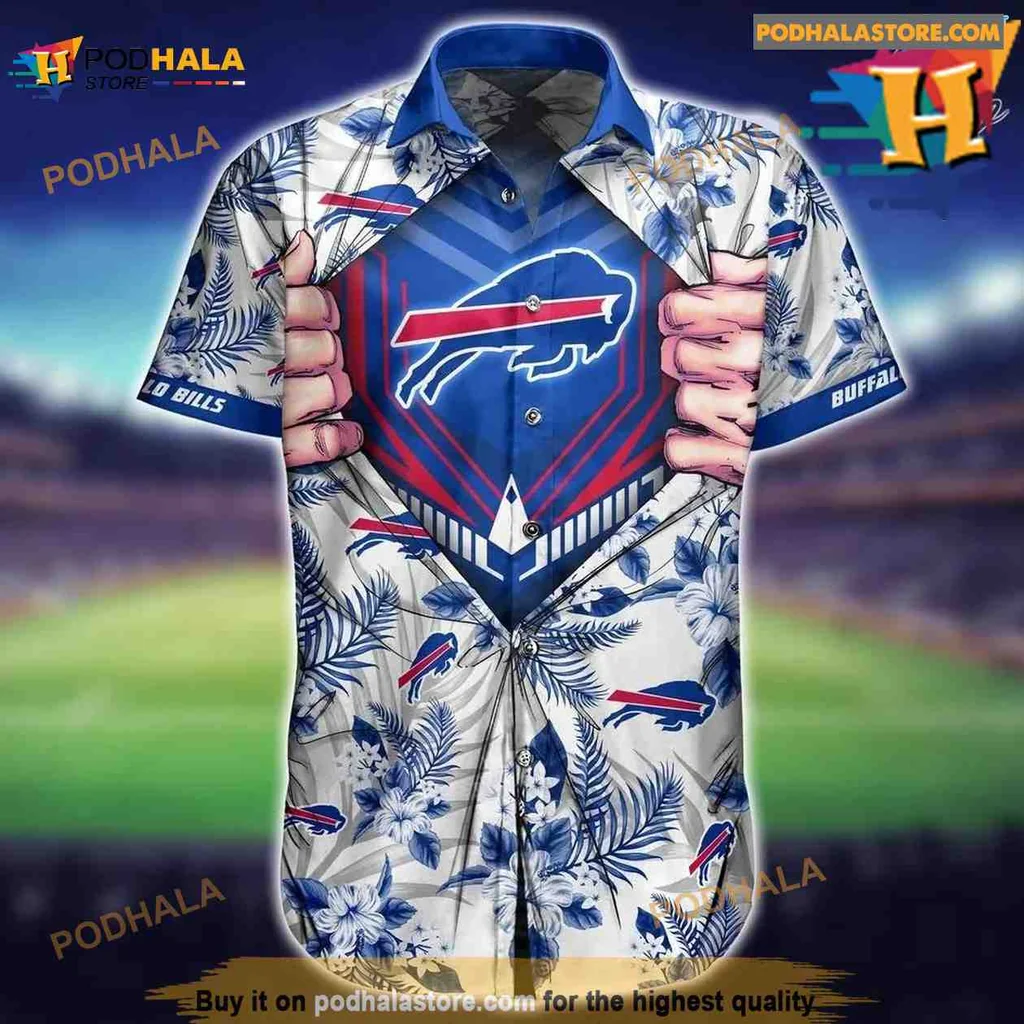 Buffalo Bills Hawaiian Shirt With Tropical Floral Design For Fans