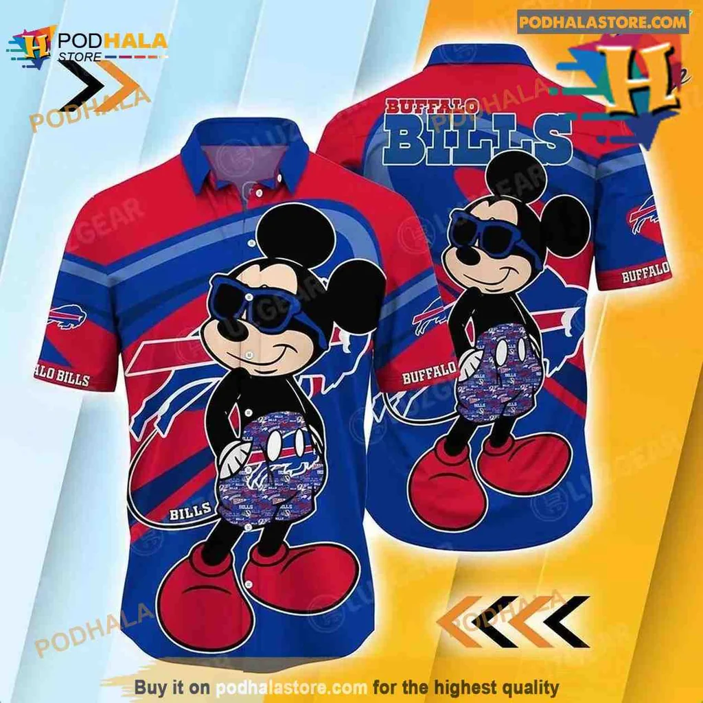 Buffalo Bills Mickey Mouse Hawaiian Shirt With Colorful Design For Fans