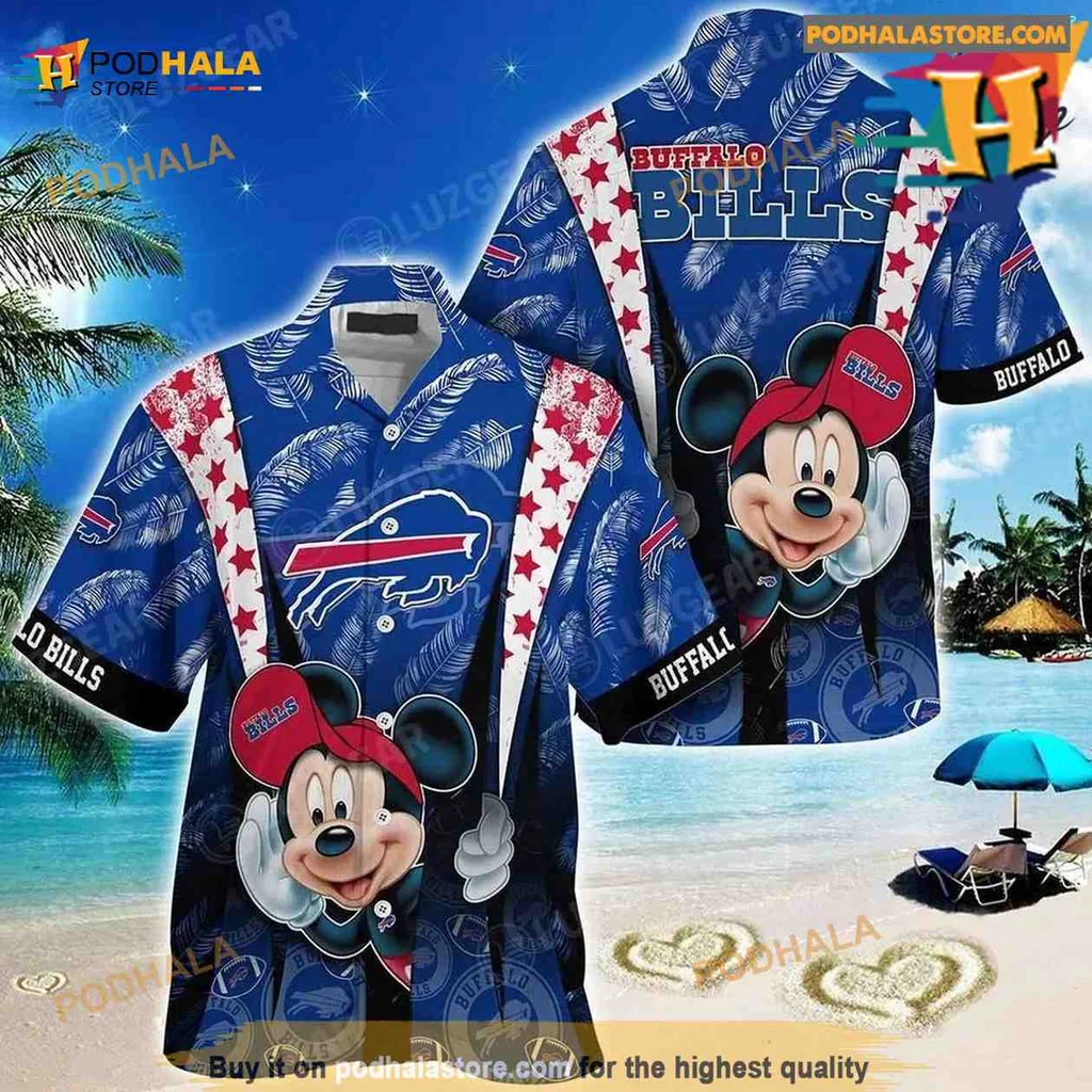 Buffalo Bills Mickey Mouse Hawaiian Shirt With Tropical Design