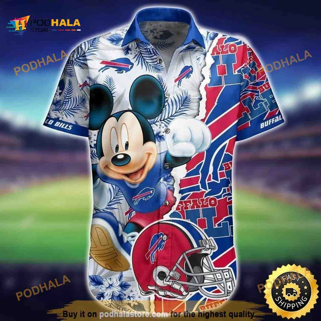 Buffalo Bills Mickey Mouse Hawaiian Shirt With Tropical Motifs
