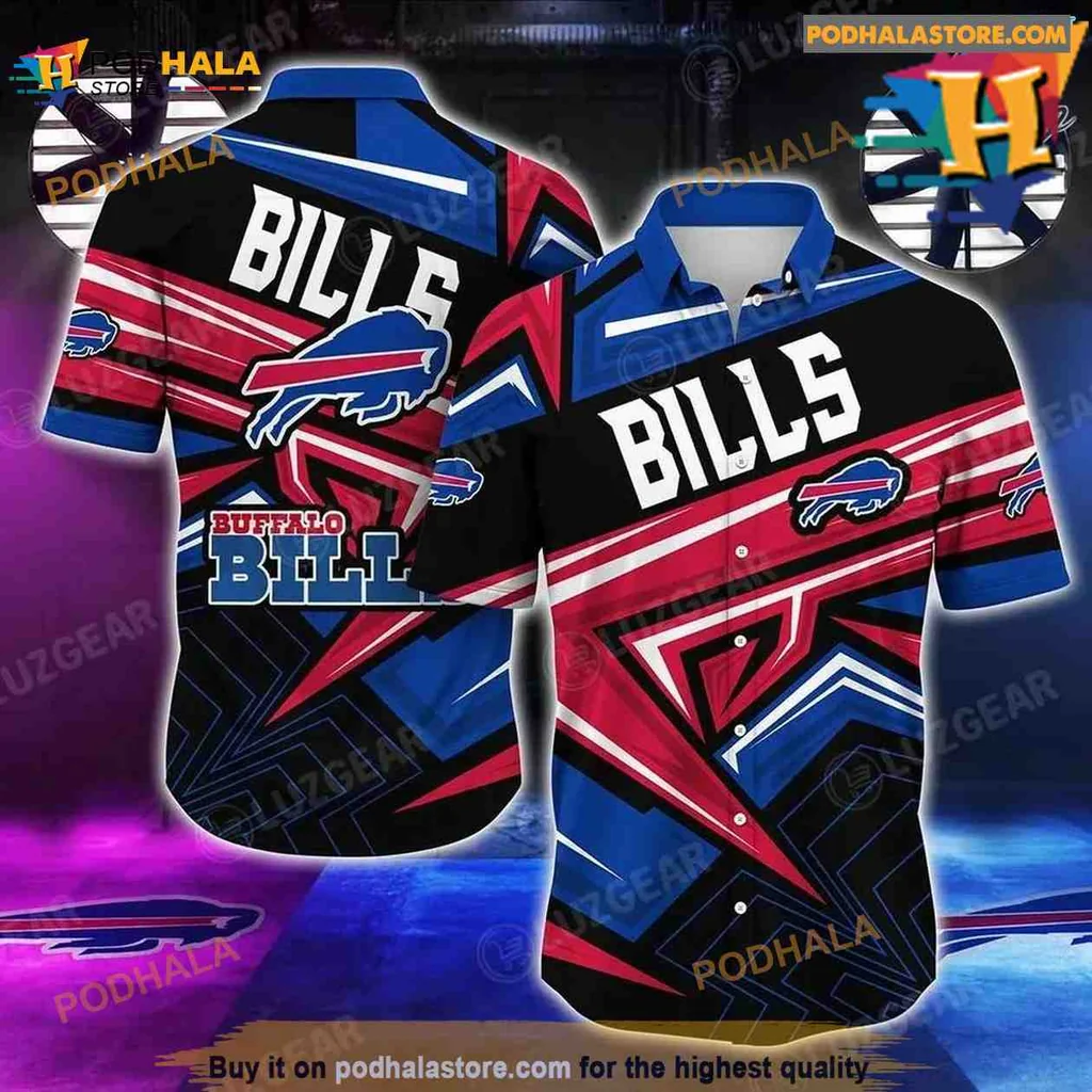 Buffalo Bills Nfl Hawaiian Shirt With Bold Team Logo And Colors