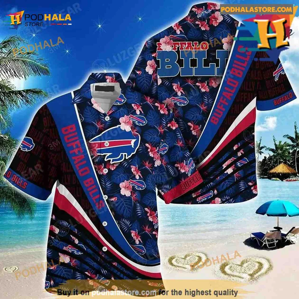 Buffalo Bills Tropical Aloha Shirt With Vibrant Flower Pattern