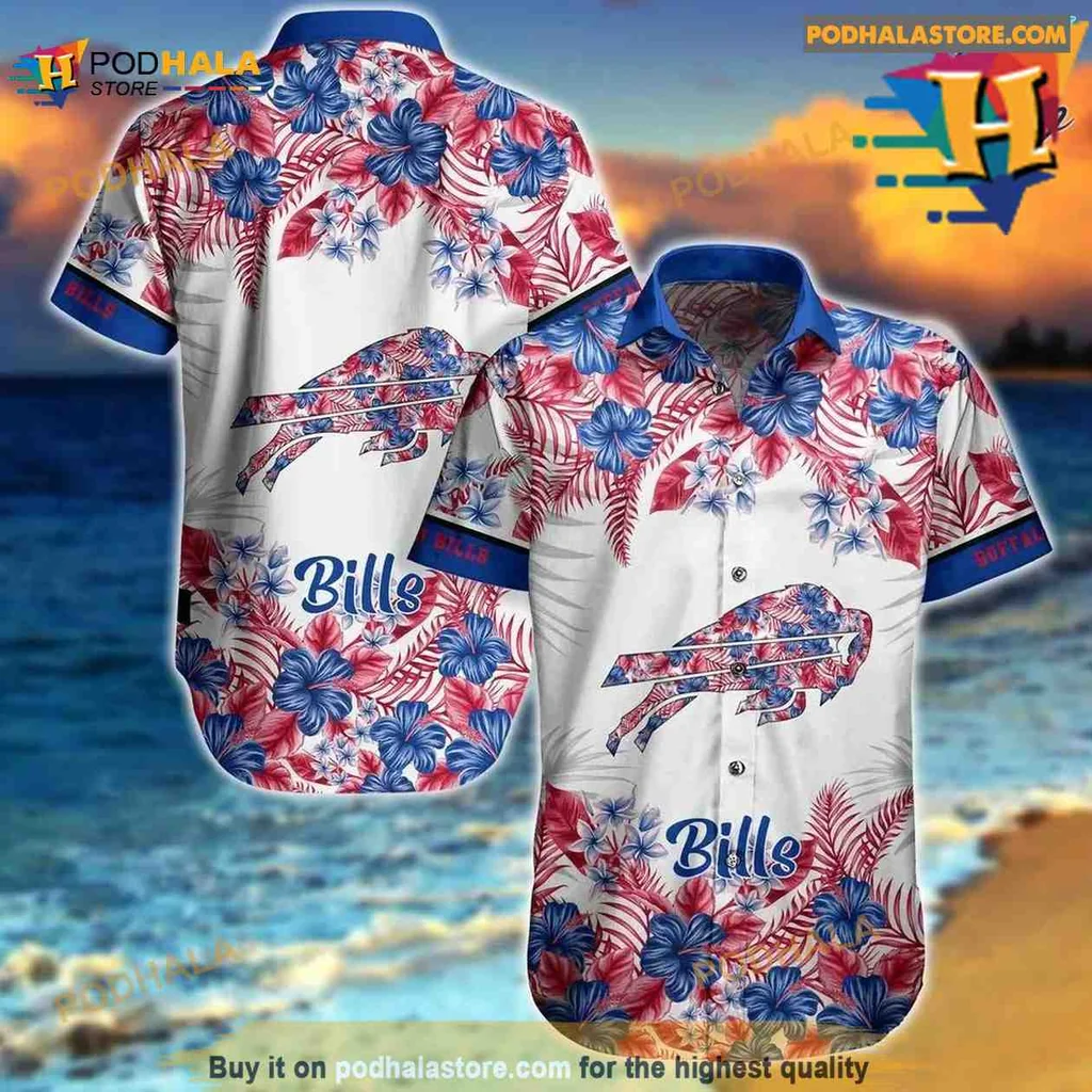 Buffalo Bills Tropical Hawaiian Shirt With Colorful Flowers And Fish Design