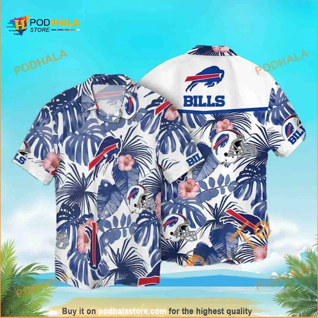 Buffalo Bills Tropical Hawaiian Shirt With Hibiscus Flowers