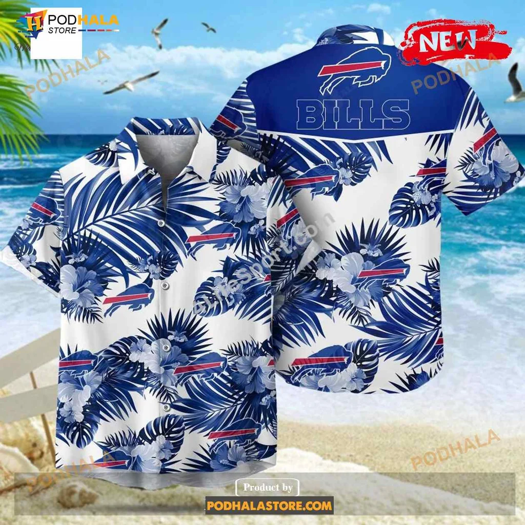Buffalo Bills Tropical Hawaiian Shirt With Palm Leaves Design