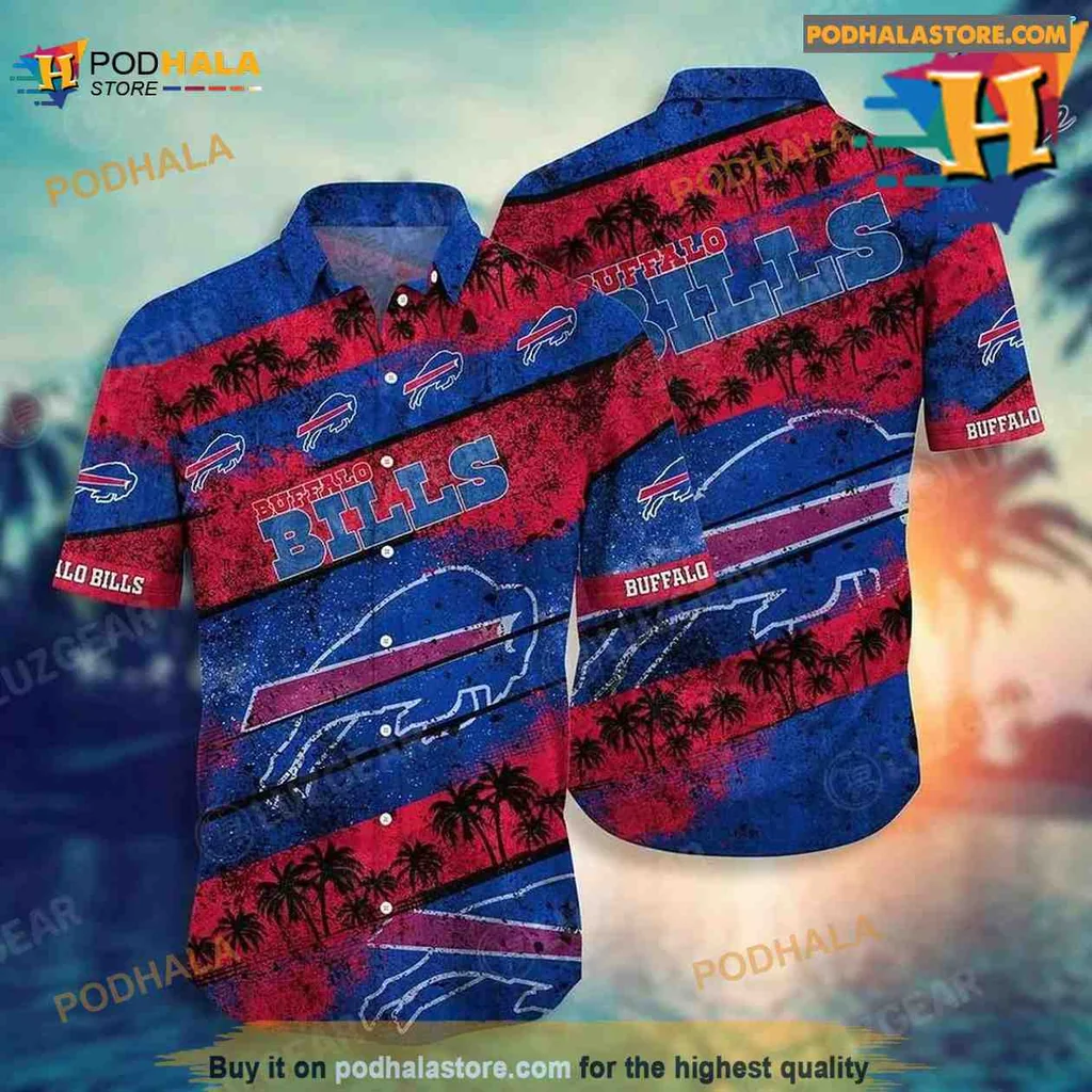 Buffalo Bills Tropical Hawaiian Shirt With Vibrant Red And Blue Design