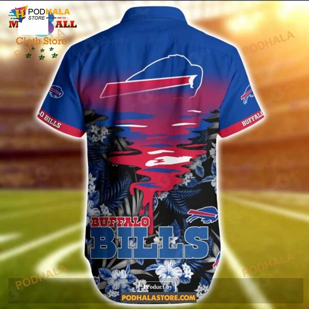 Buffalo Bills Tropical Aloha Shirt With Vibrant Team Colors And Floral Design Buffalo Bills Tropical Aloha Shirt With Vibrant Team Colors And Floral Design