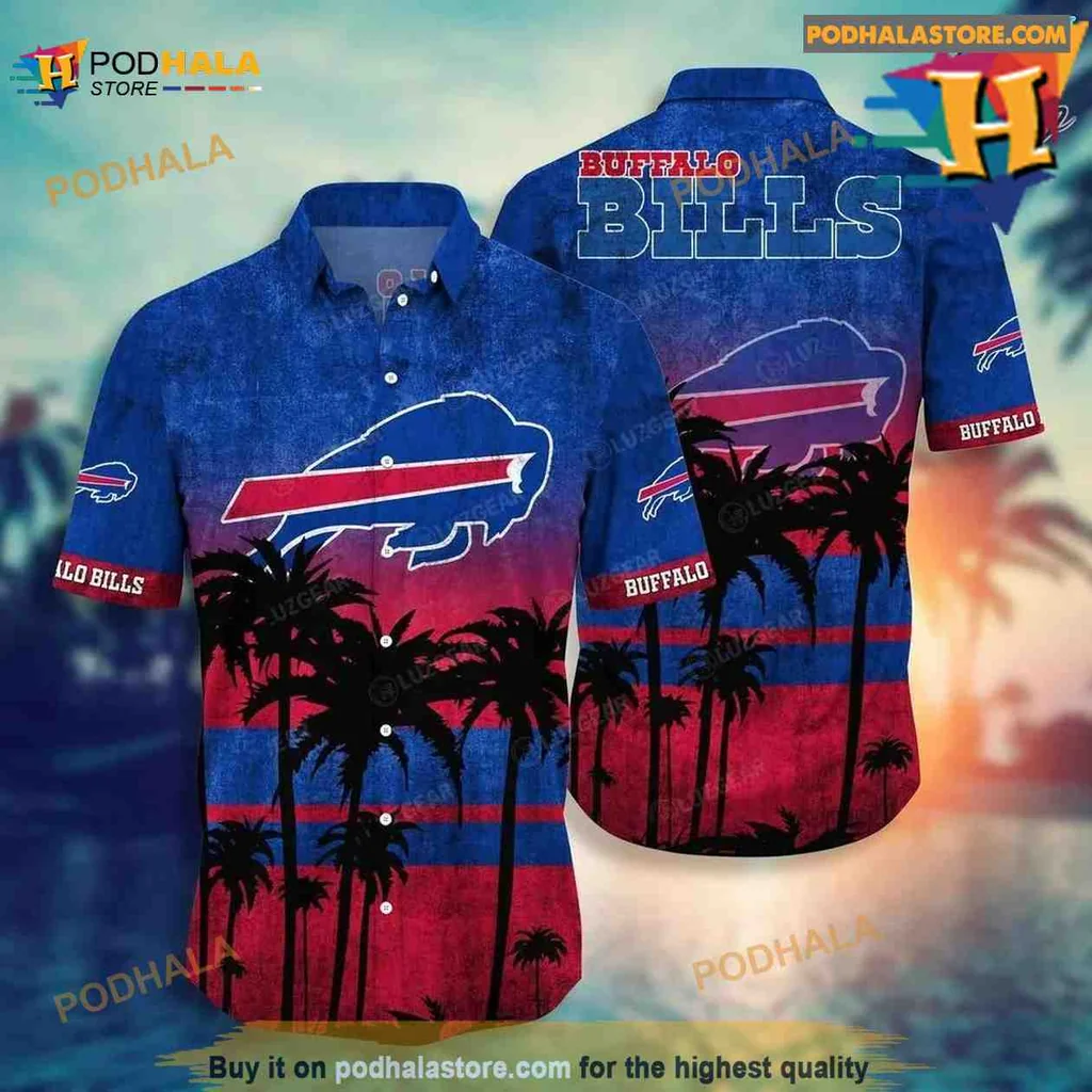 Buffalo Bills Tropical Hawaiian Shirt With Vibrant Team Logo And Palm Trees