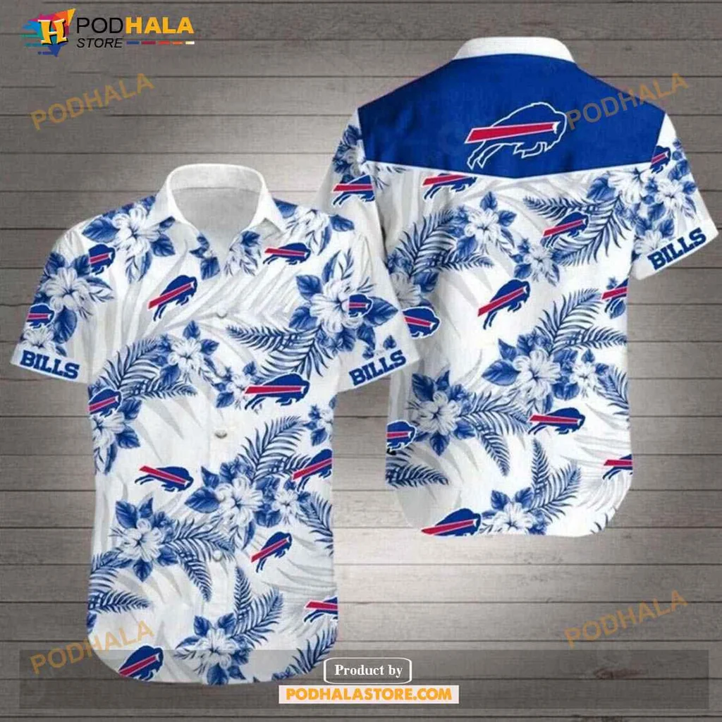 Buffalo Bills Tropical Shirt With Vibrant Blue And Red Floral Design