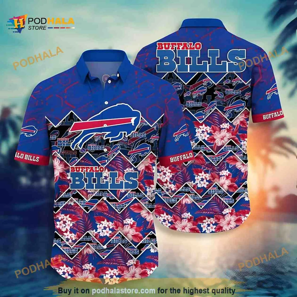 Buffalo Bills Tropical Shirt With Vibrant Hibiscus Pattern