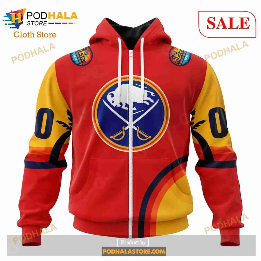 Buffalo Sabres All Over Print Hoodie With Bold Red Design Featuring White Buffalo Emblem Buffalo Sabres All Over Print Hoodie With Bold Red Design Featuring White Buffalo Emblem