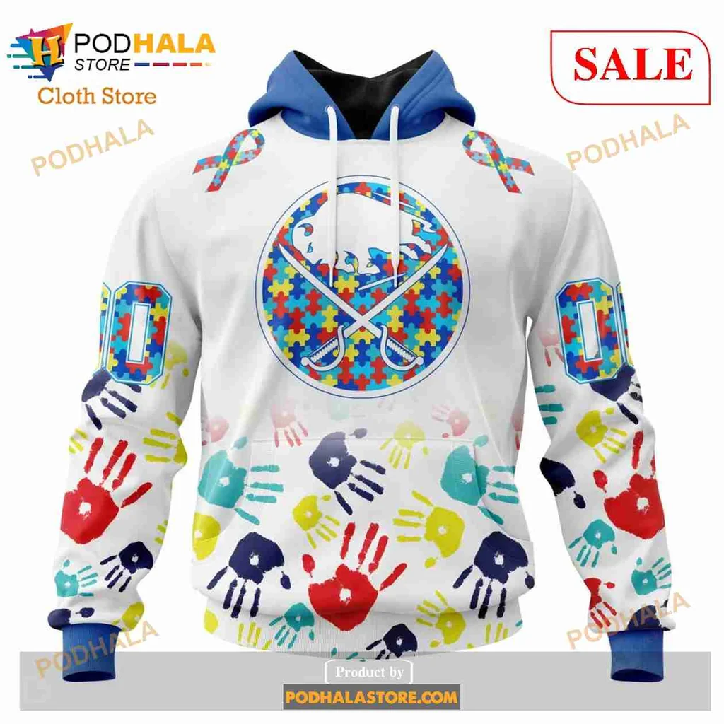 Buffalo Sabres Autism Awareness 3d Hoodie With Colorful Puzzle Design