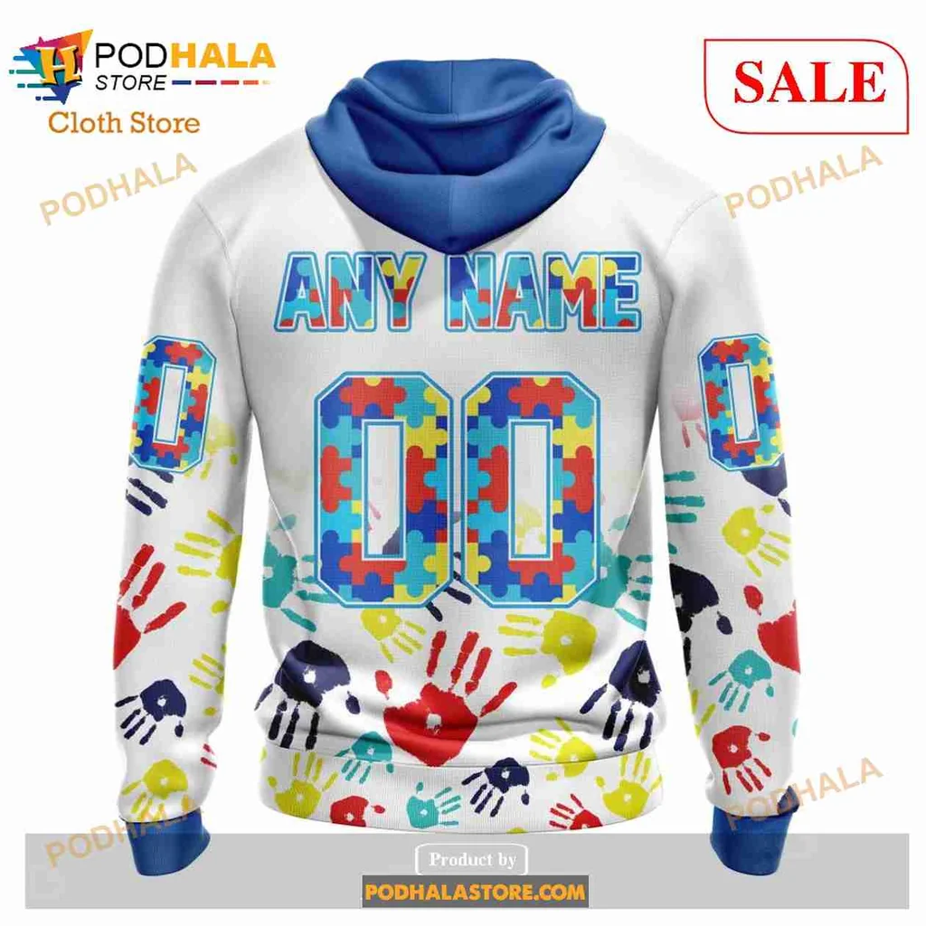 Buffalo Sabres Autism Awareness AOP Hoodie With Colorful Puzzle Design Buffalo Sabres Autism Awareness AOP Hoodie With Colorful Puzzle Design