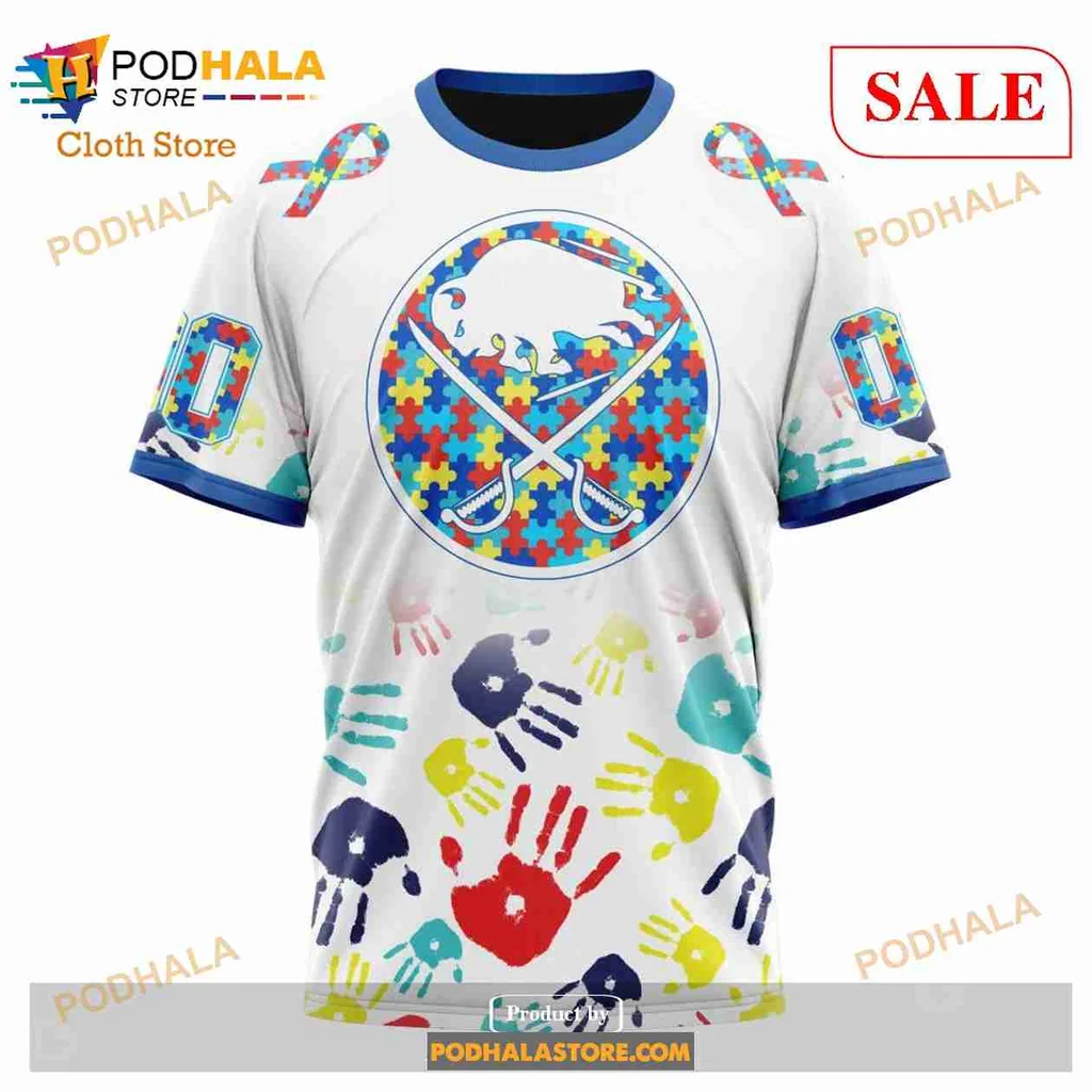 Buffalo Sabres Autism Awareness 3d Hoodie With Colorful Puzzle Design - Product View 6 Buffalo Sabres Autism Awareness 3d Hoodie With Colorful Puzzle Design - Product View 6