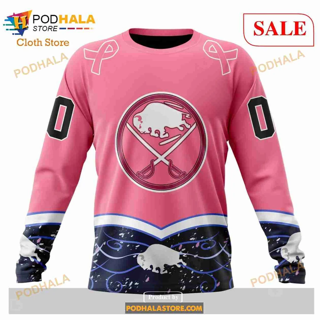 Buffalo Sabres Cancer Awareness 3D Print Hoodie With Customizable Design Buffalo Sabres Cancer Awareness 3D Print Hoodie With Customizable Design