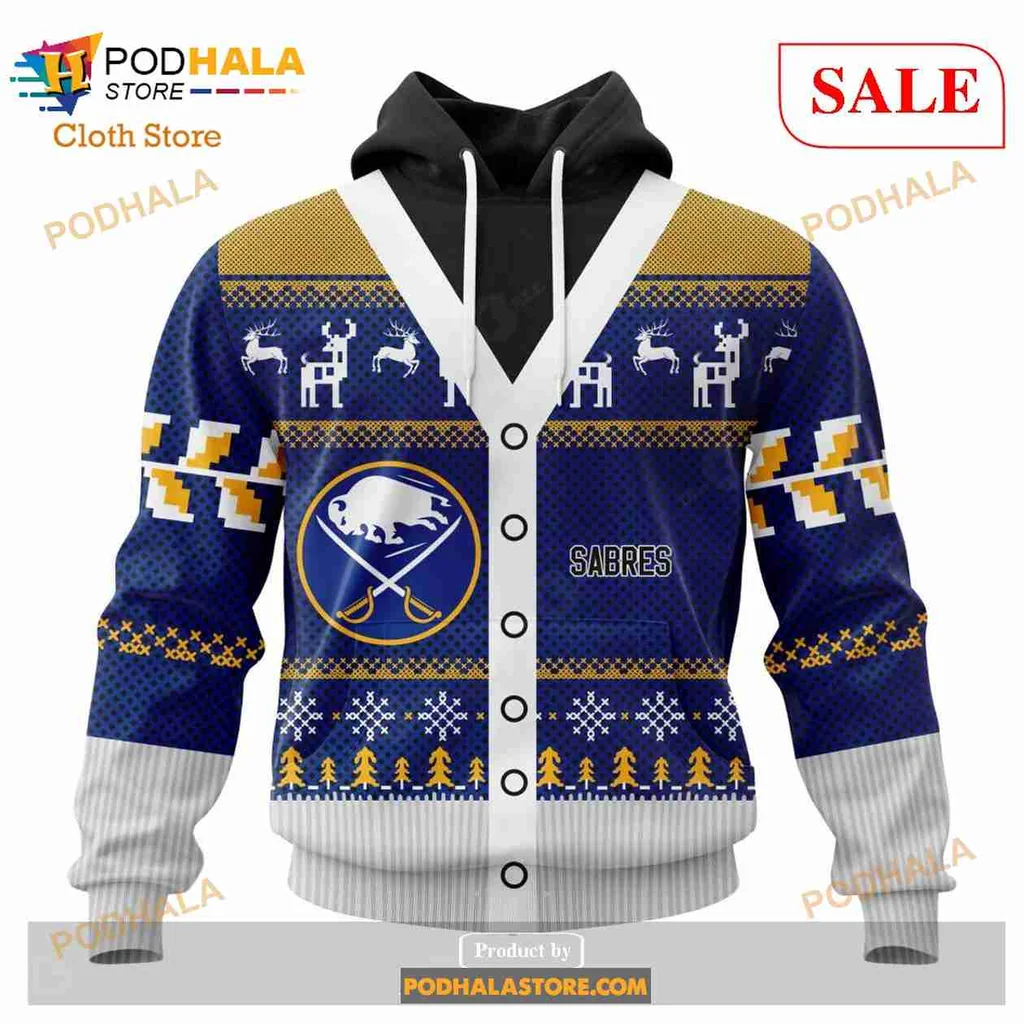 Buffalo Sabres Christmas Hoodie With Festive Design And Team Logo
