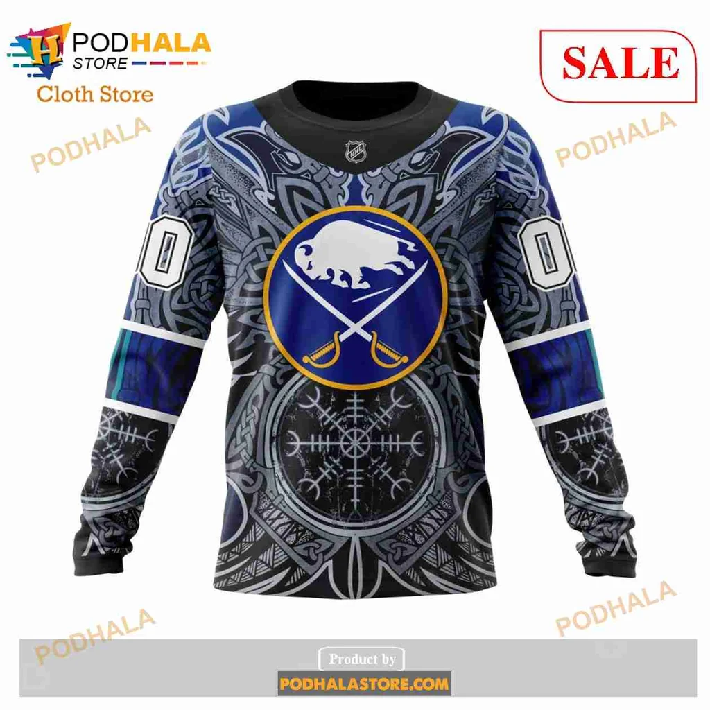 Buffalo Sabres Norse Viking Hoodie With Intricate Design - Product View 6 Buffalo Sabres Norse Viking Hoodie With Intricate Design - Product View 6