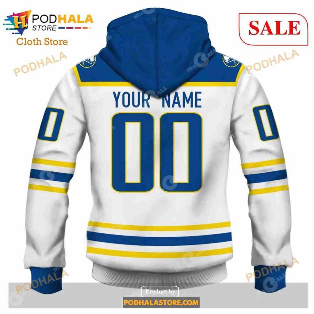 Buffalo Sabres Retro Hoodie With Vintage 80s 90s Design - Product View 5 Buffalo Sabres Retro Hoodie With Vintage 80s 90s Design - Product View 5