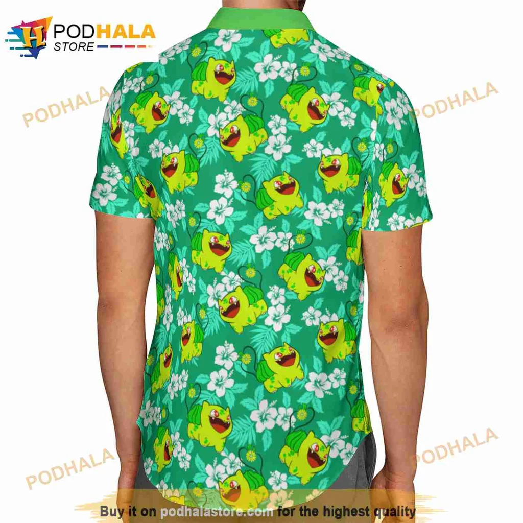 Bulbasaur Tropical Tropical Shirt With Hibiscus Flowers Bulbasaur Tropical Tropical Shirt With Hibiscus Flowers
