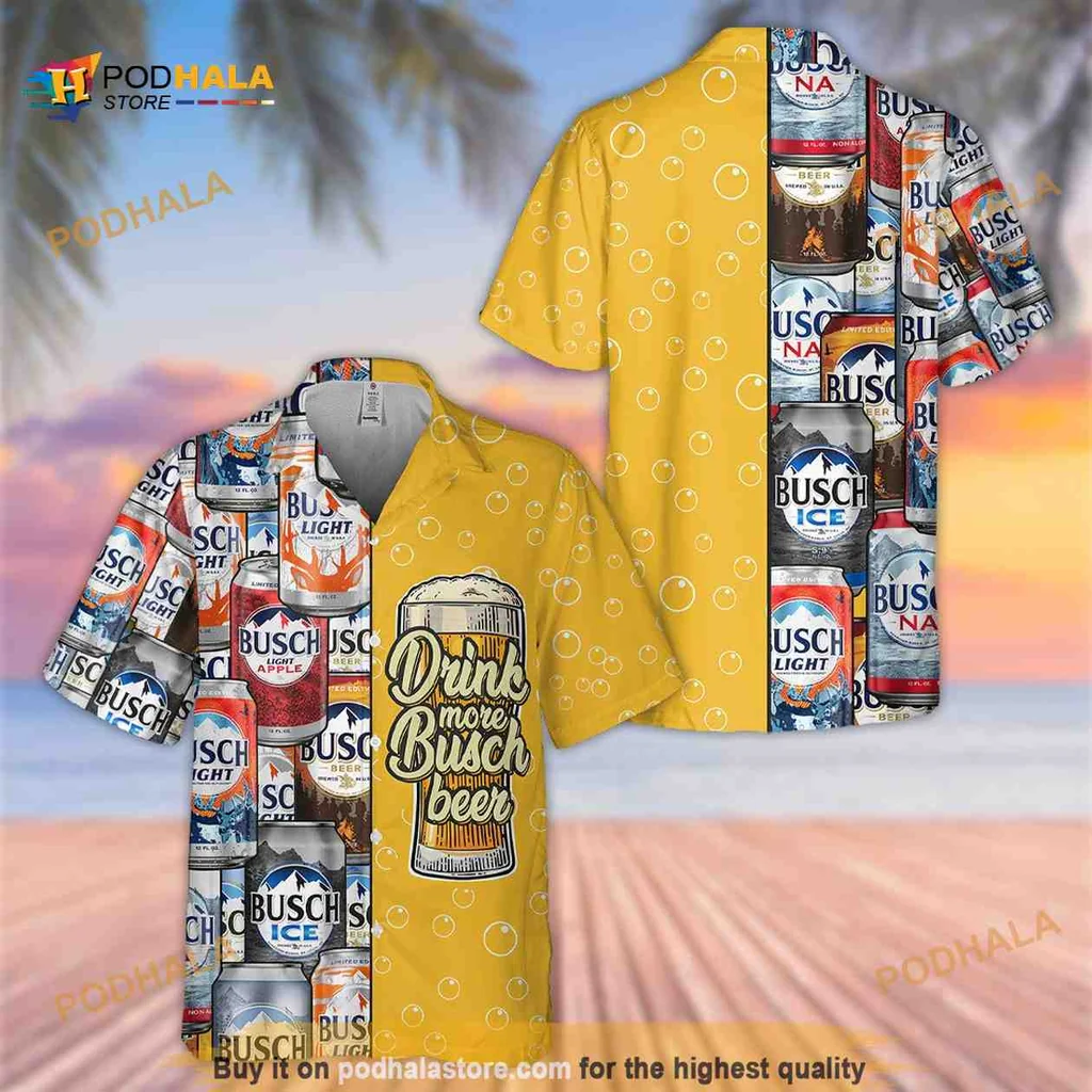 Busch Beer Aloha Shirt, Drink More Busch Beer Hawaiian Shirt