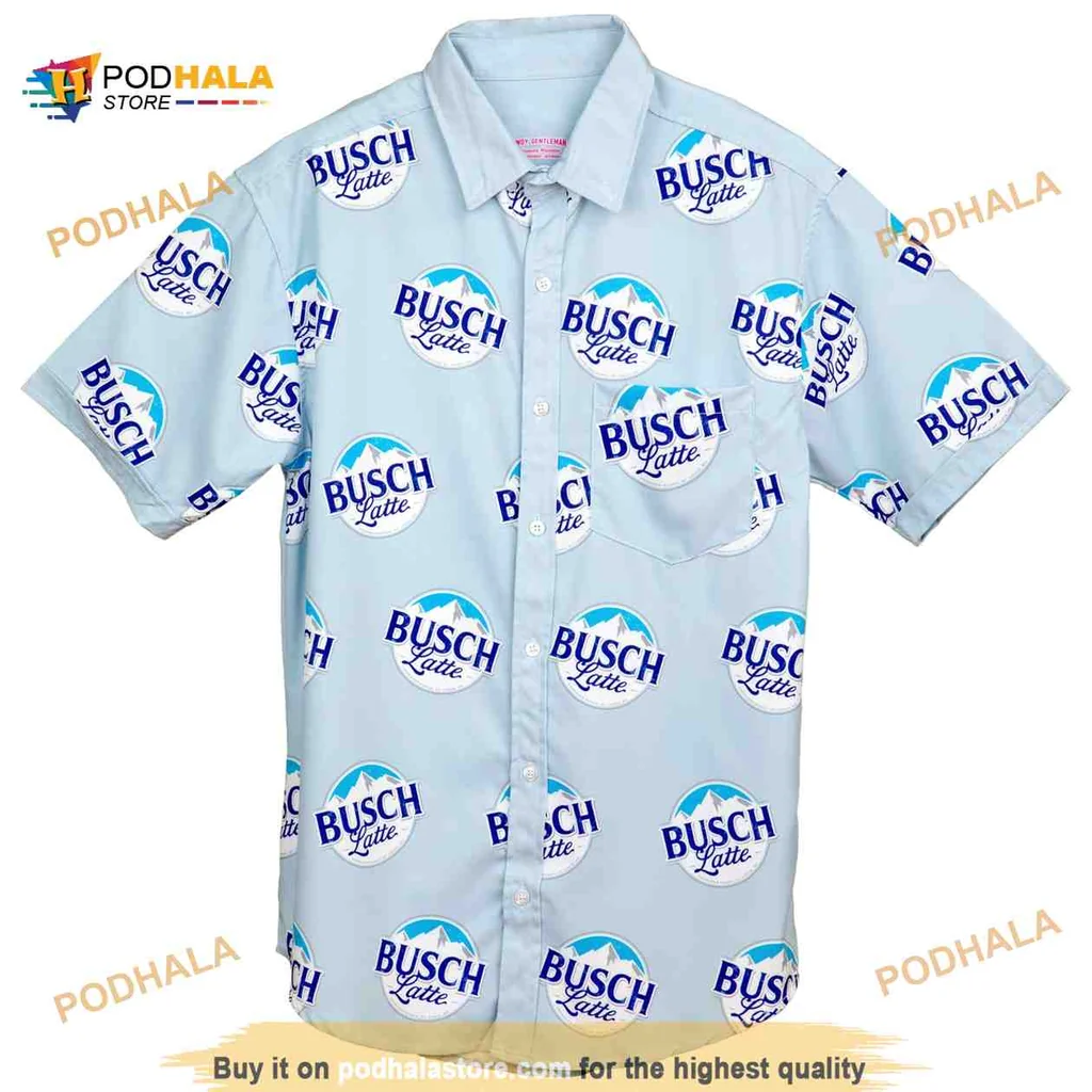 Busch Latte Beer Lover Hawaiian Shirt With Mountain Range Design