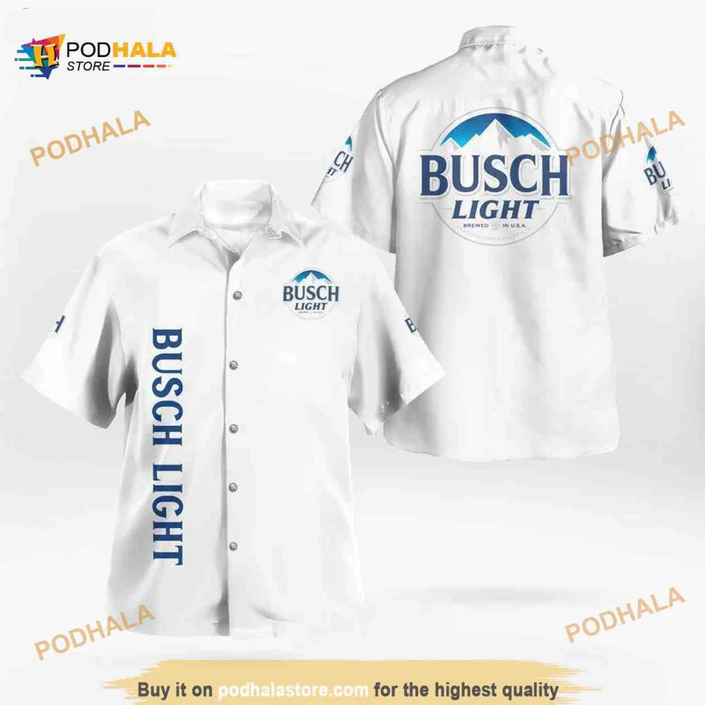 Busch Light Hawaiian Shirt, Classic Design For Beer Lovers