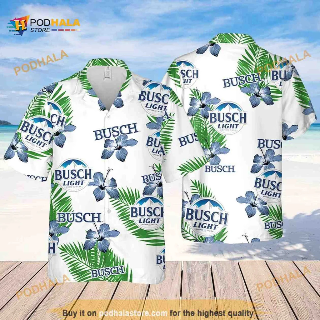 Busch Light Hibiscus Flower Hawaiian Shirt For Beer Lovers