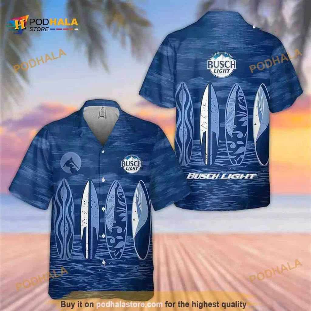 Busch Light Surfboard Hawaiian Shirt For Beer Lovers