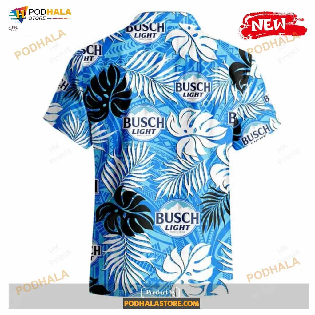 Busch Light Tropical Tropical Shirt With Vibrant Palm Leaves Design Busch Light Tropical Tropical Shirt With Vibrant Palm Leaves Design