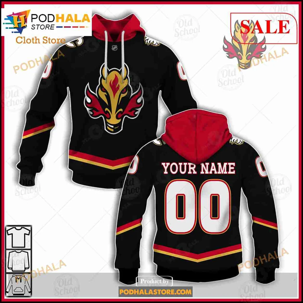 Calgary Flames 3d Hoodie Custom Name And Number Sweatshirt
