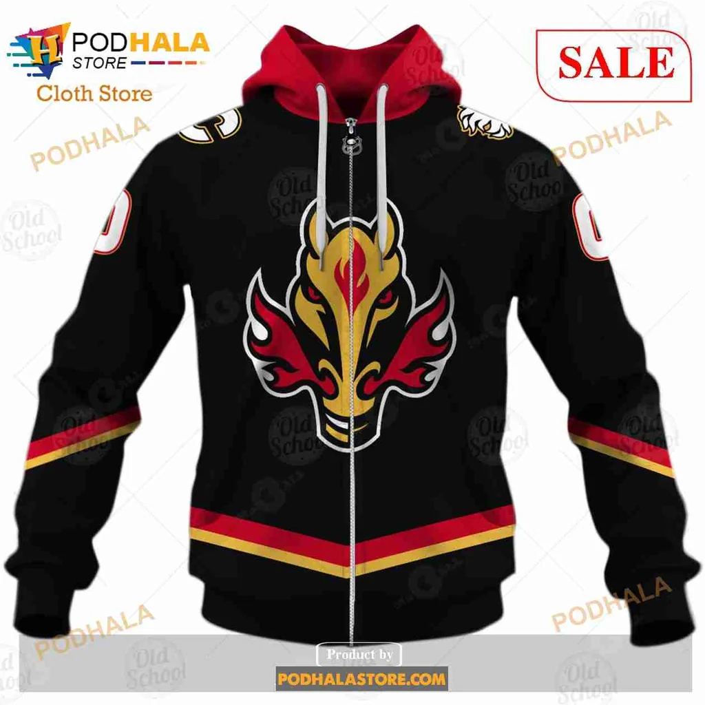 Calgary Flames 3d Hoodie Custom Name And Number Sweatshirt - Product View 5 Calgary Flames 3d Hoodie Custom Name And Number Sweatshirt - Product View 5