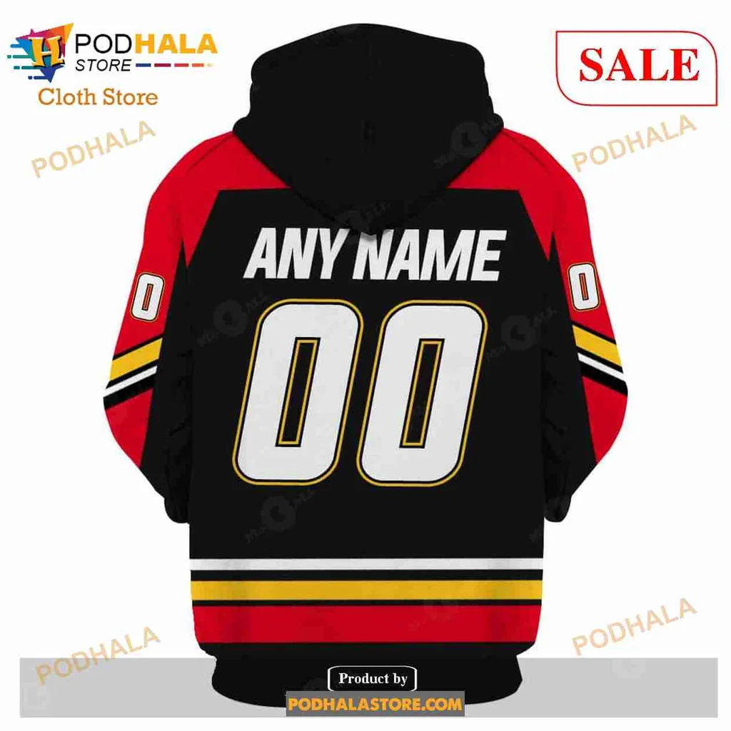 Calgary Flames AOP Hoodie With Bold Team Logo Calgary Flames AOP Hoodie With Bold Team Logo