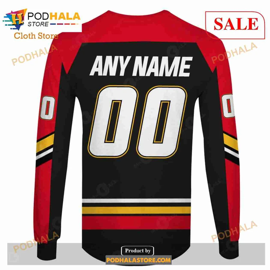 Calgary Flames 3d Hoodie With Bold Team Logo - Product View 5 Calgary Flames 3d Hoodie With Bold Team Logo - Product View 5