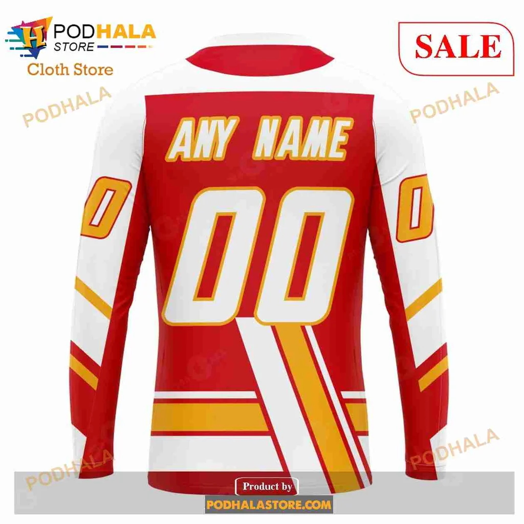 Calgary Flames Retro 3d Hoodie With Bold C Emblem And Flame Motif - Product View 5 Calgary Flames Retro 3d Hoodie With Bold C Emblem And Flame Motif - Product View 5