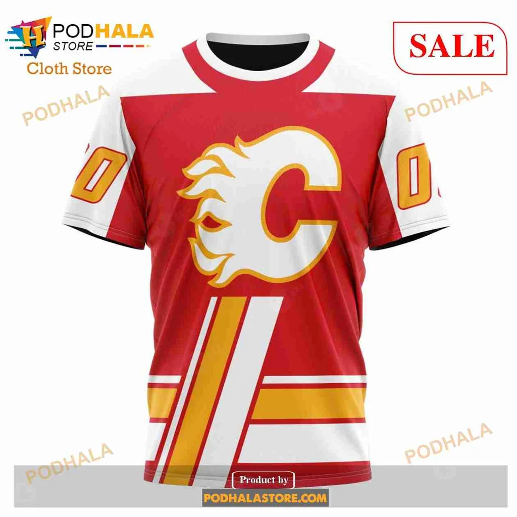 Calgary Flames Retro 3d Hoodie With Bold C Emblem And Flame Motif - Product View 6 Calgary Flames Retro 3d Hoodie With Bold C Emblem And Flame Motif - Product View 6