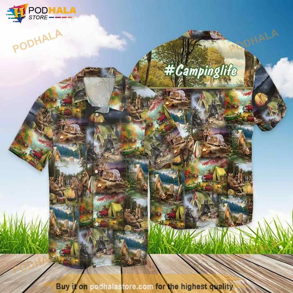 Camping Life Hawaiian Shirt With Vibrant Outdoor Scenes And Adventure Themes