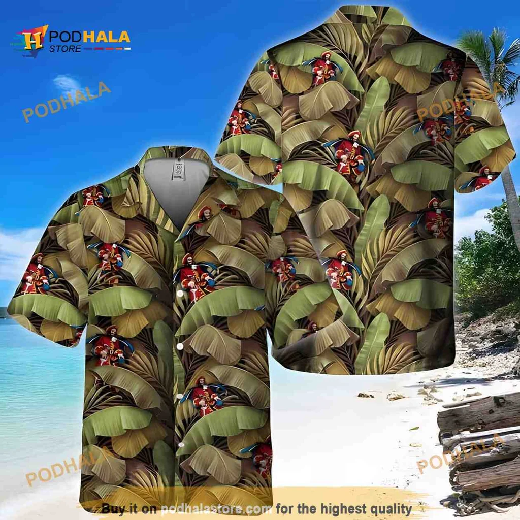 Captain Morgan Banana Leaves Hawaiian Shirt With Playful Pirate Design