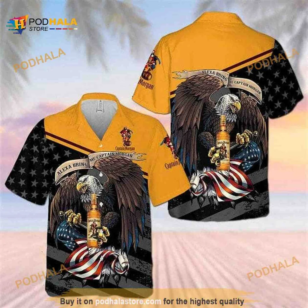 Captain Morgan Eagle Hawaiian Shirt For Independence Day Celebrations