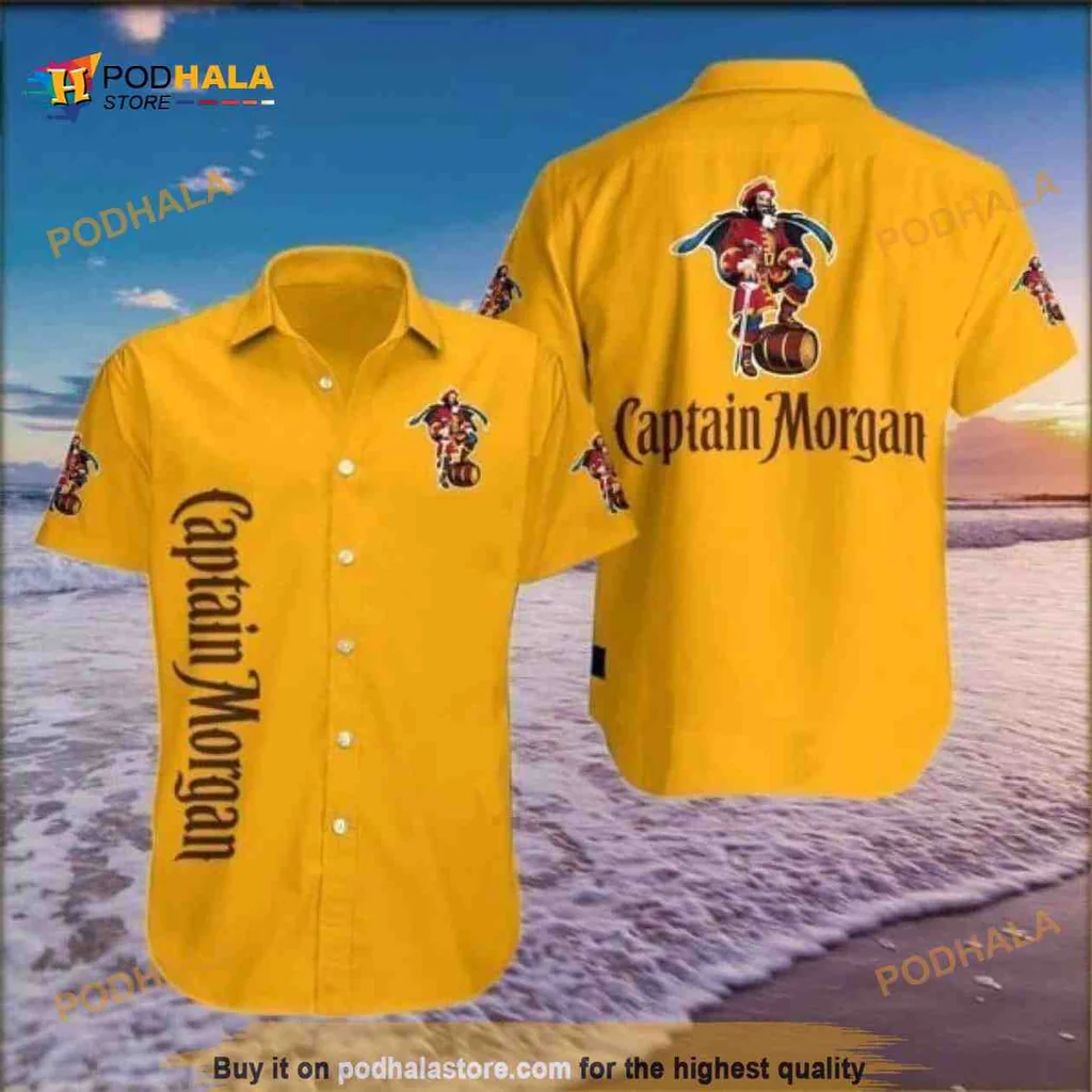 Captain Morgan Hawaiian Shirt With Pirate Design For Beach Lovers