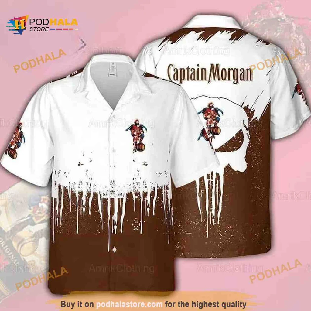 Captain Morgan Pirate Hawaiian Shirt With Fun Drink Design