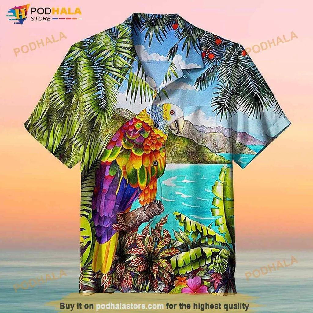 Caribbean Parrot Hawaiian Shirt With Tropical Vibes And Colorful Design