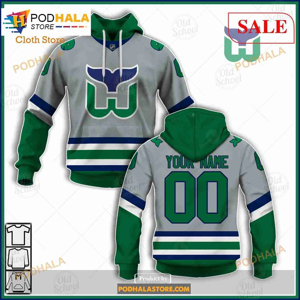 Carolina Hurricanes Whale Tail Hoodie, Custom Name And Number 3d Design