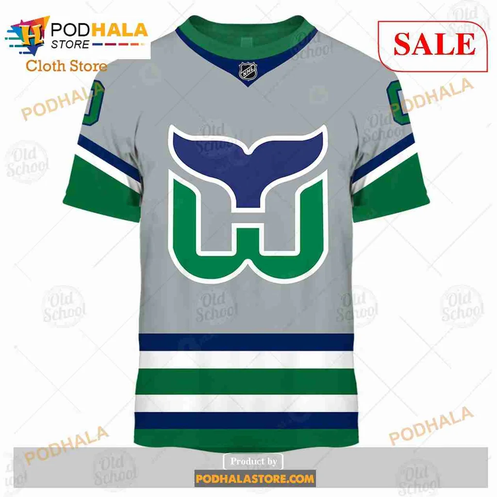 Carolina Hurricanes Whale Tail Hoodie, Custom Name And Number 3d Design - View 2 Carolina Hurricanes Whale Tail Hoodie, Custom Name And Number 3d Design - View 2