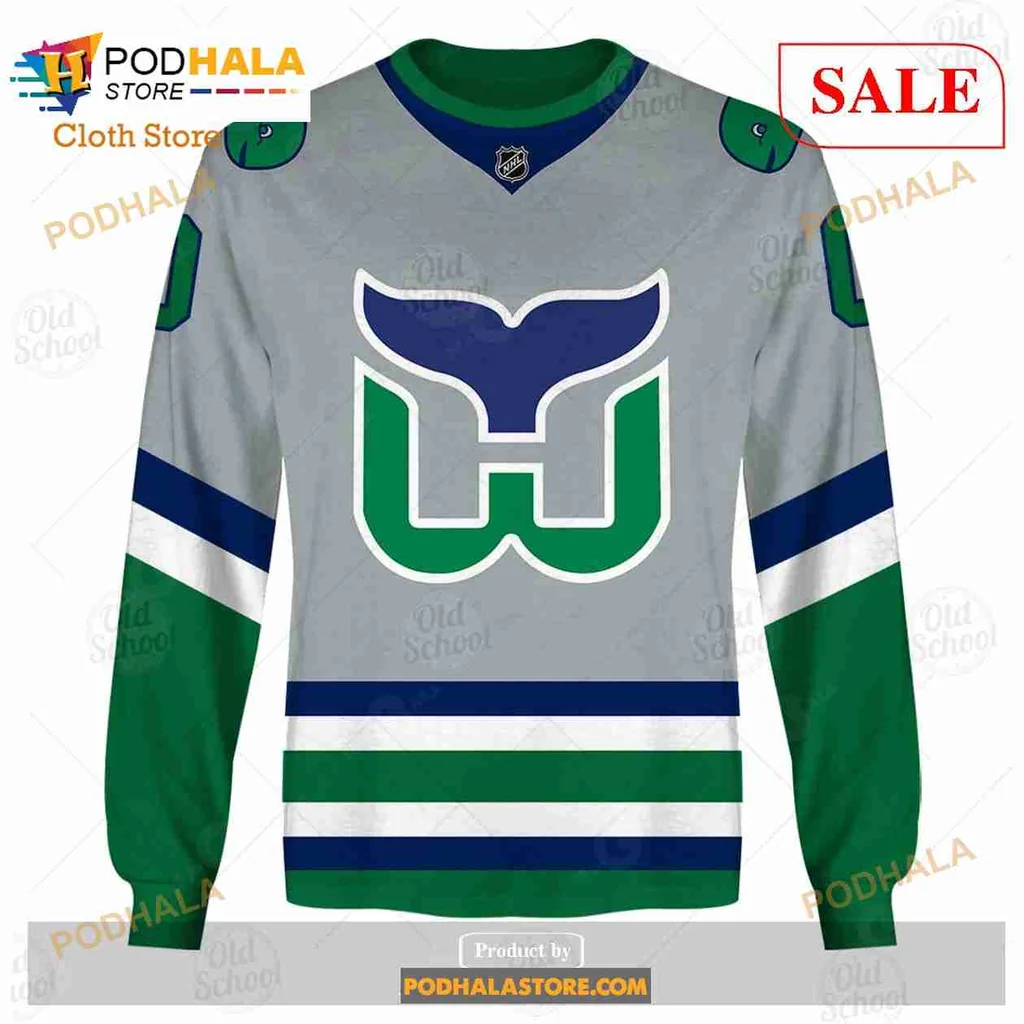 Carolina Hurricanes Whale Tail Hoodie, Custom Name And Number 3d Design - View 3 Carolina Hurricanes Whale Tail Hoodie, Custom Name And Number 3d Design - View 3