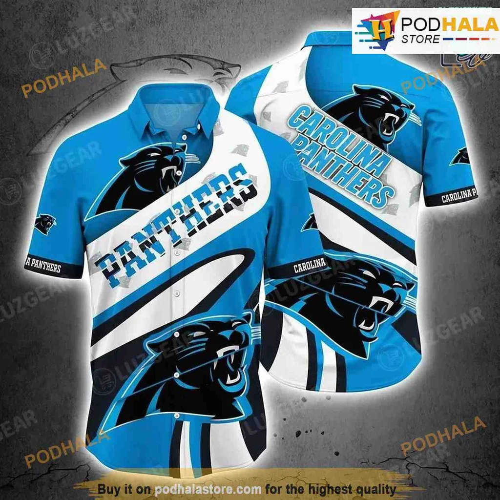 Carolina Panthers Hawaiian Shirt Featuring Bold Logo And Summer Vibes Carolina Panthers Hawaiian Shirt Featuring Bold Logo And Summer Vibes