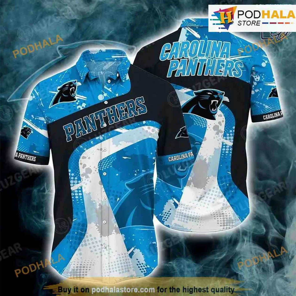 Carolina Panthers Hawaiian Shirt Featuring Bold Team Logo And Colors