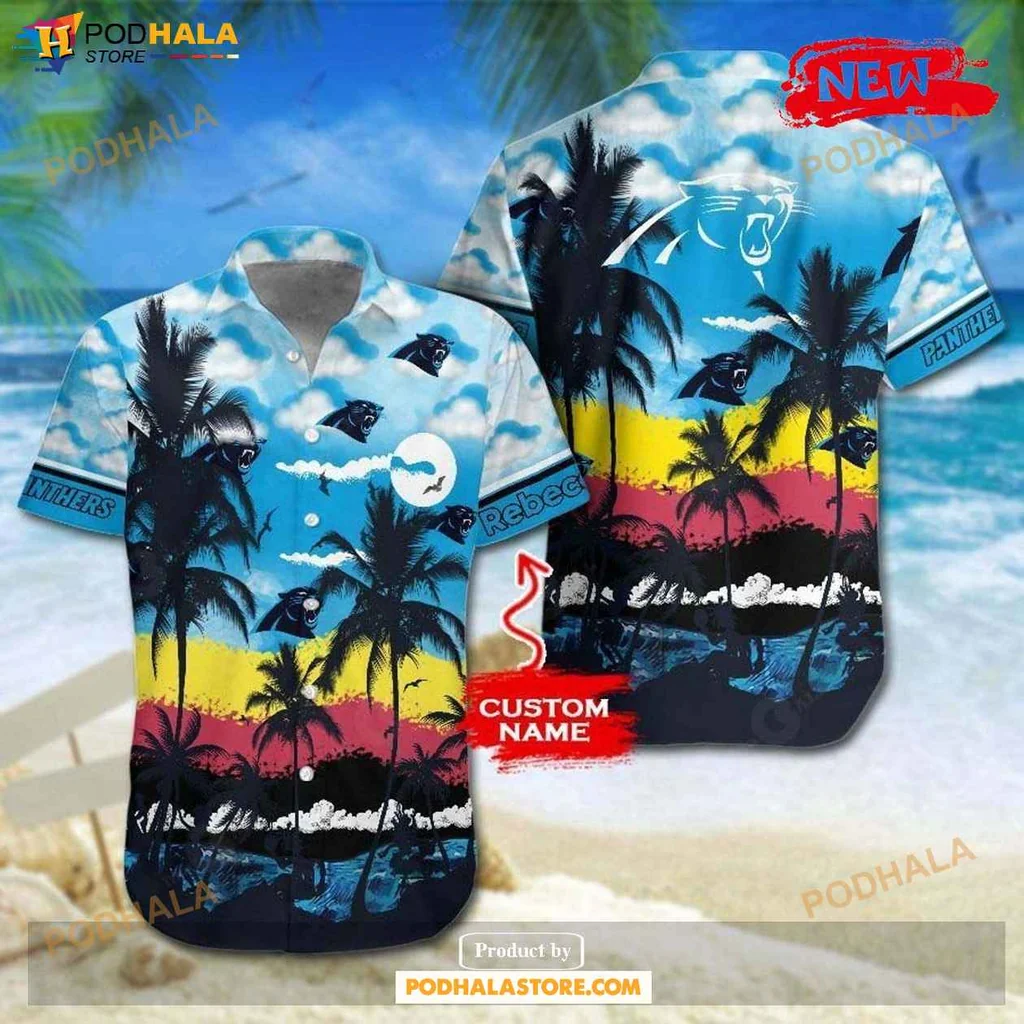 Carolina Panthers Hawaiian Shirt, Personalized Tropical Design For Fans