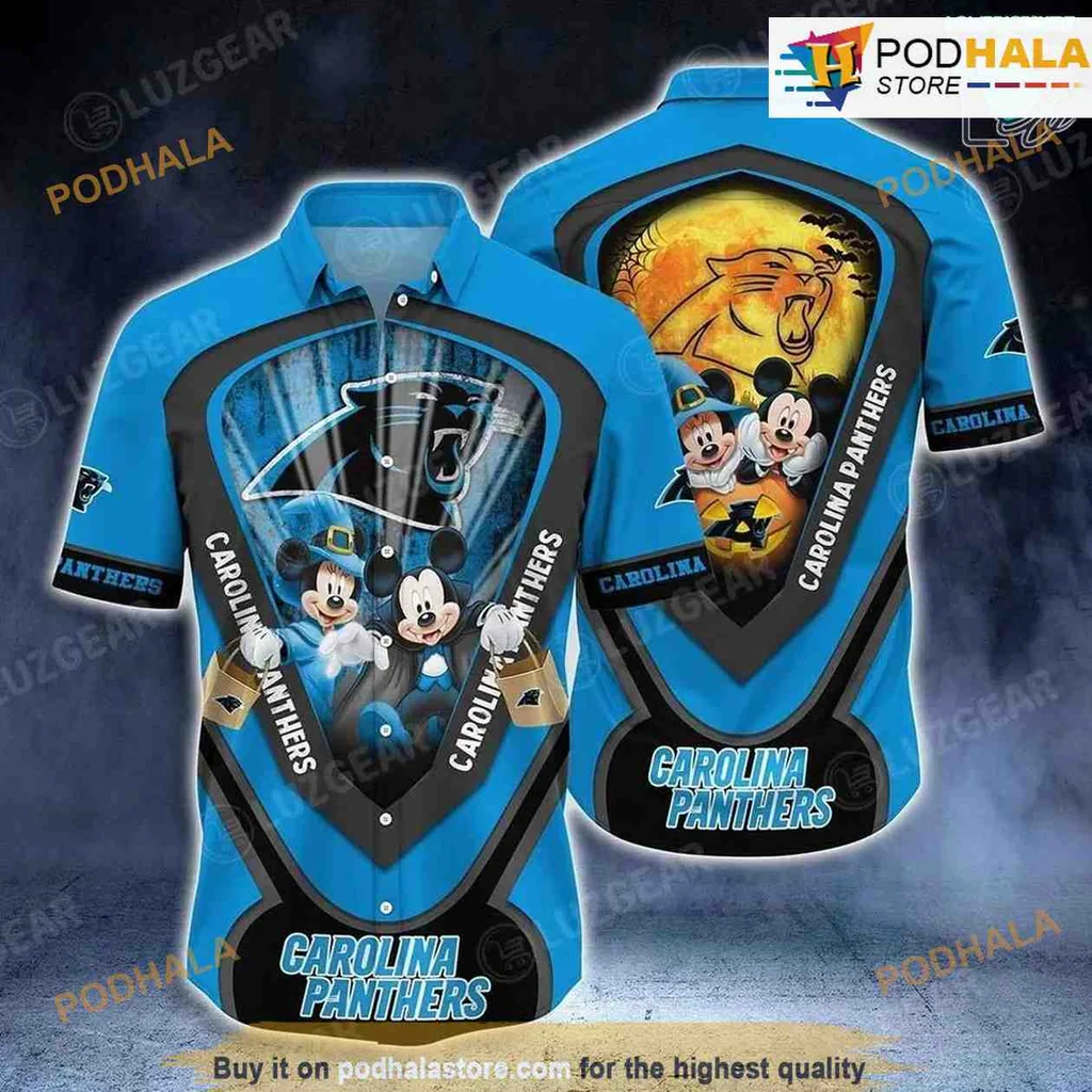 Carolina Panthers Mickey Mouse Hawaiian Shirt For Halloween Fans
