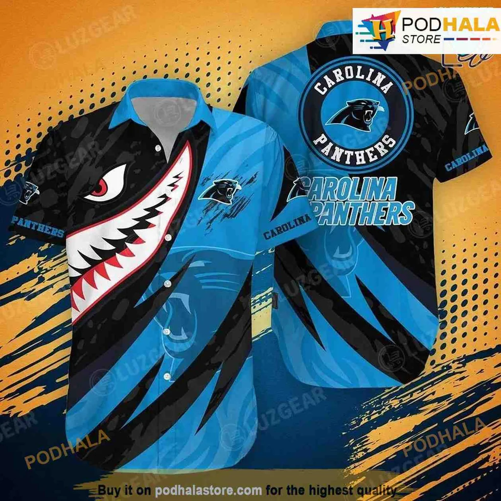 Carolina Panthers Shark Mouth Hawaiian Shirt For Nfl Fans